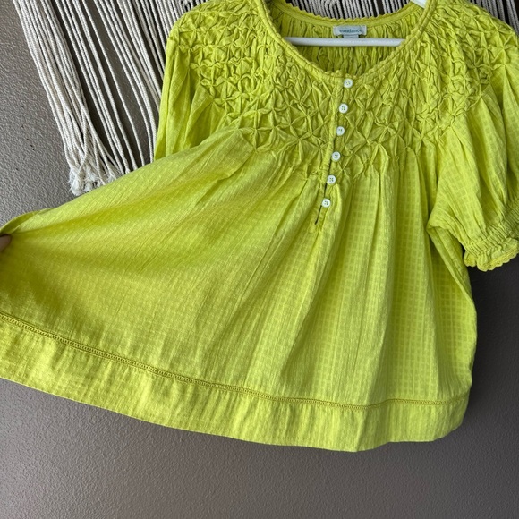 Sundance Sweatpea Smocked Puff Sleeve Tee Blouse Top NWT H - Picture 5 of 8